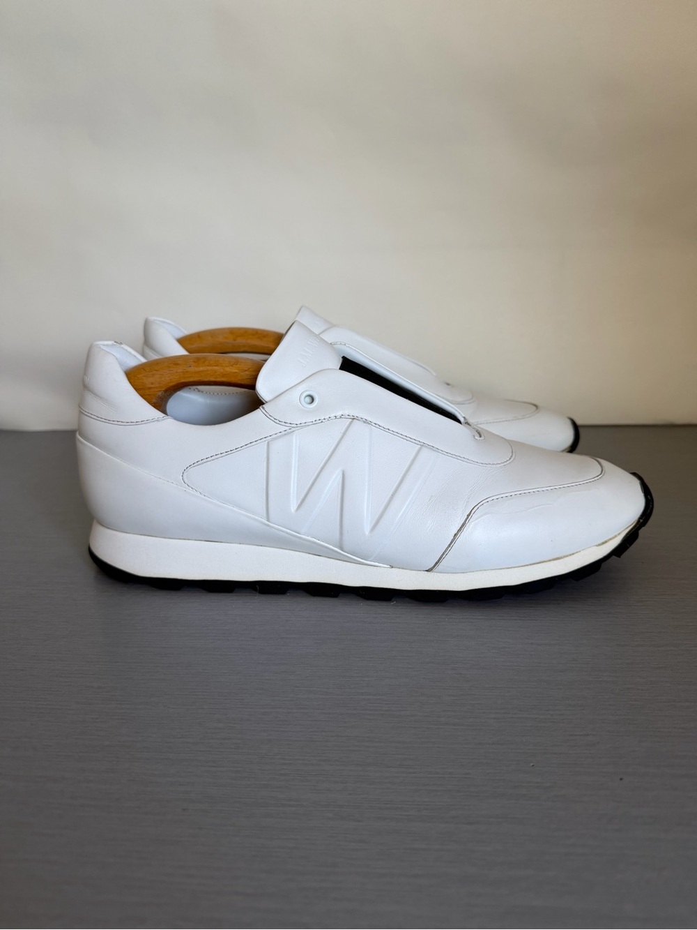 J.M. Weston White Men’s Slip-On Leather Sneakers